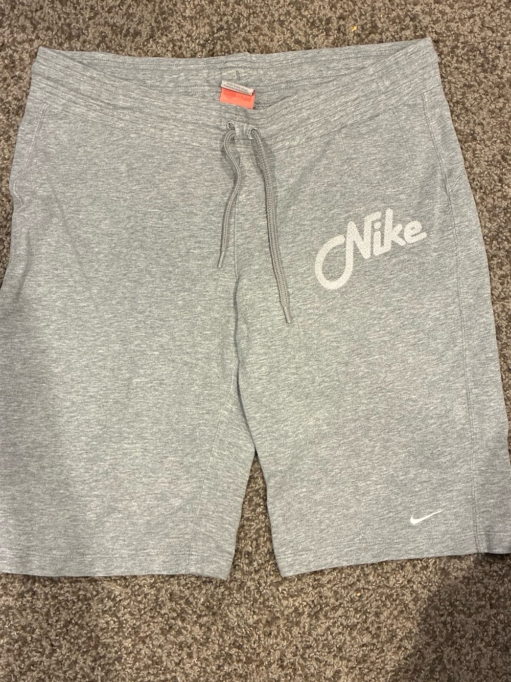 Nike Light Gray Heather Drawstring Athletic Shorts
